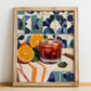 Kalimotxo – Spanish Cocktail Drink, Jazz Bar Wall Art, no-text version framed in wood