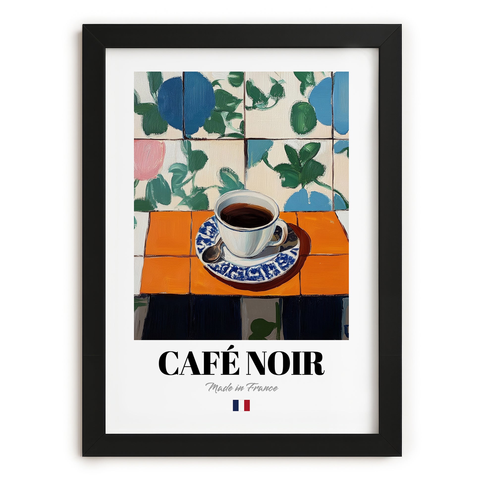 Café Noir – French Coffee, Espresso Bar Art, in sleek black frame