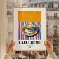 Café Crème – French Coffee, Espresso Bar Wall Art, styled in a charming Paris street view