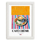 Café Crème – French Coffee, Espresso Bar Wall Art, placed in minimal white frame