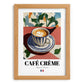 Café Crème – French Coffee, Espresso Bar Wall Decor, set in oak frame