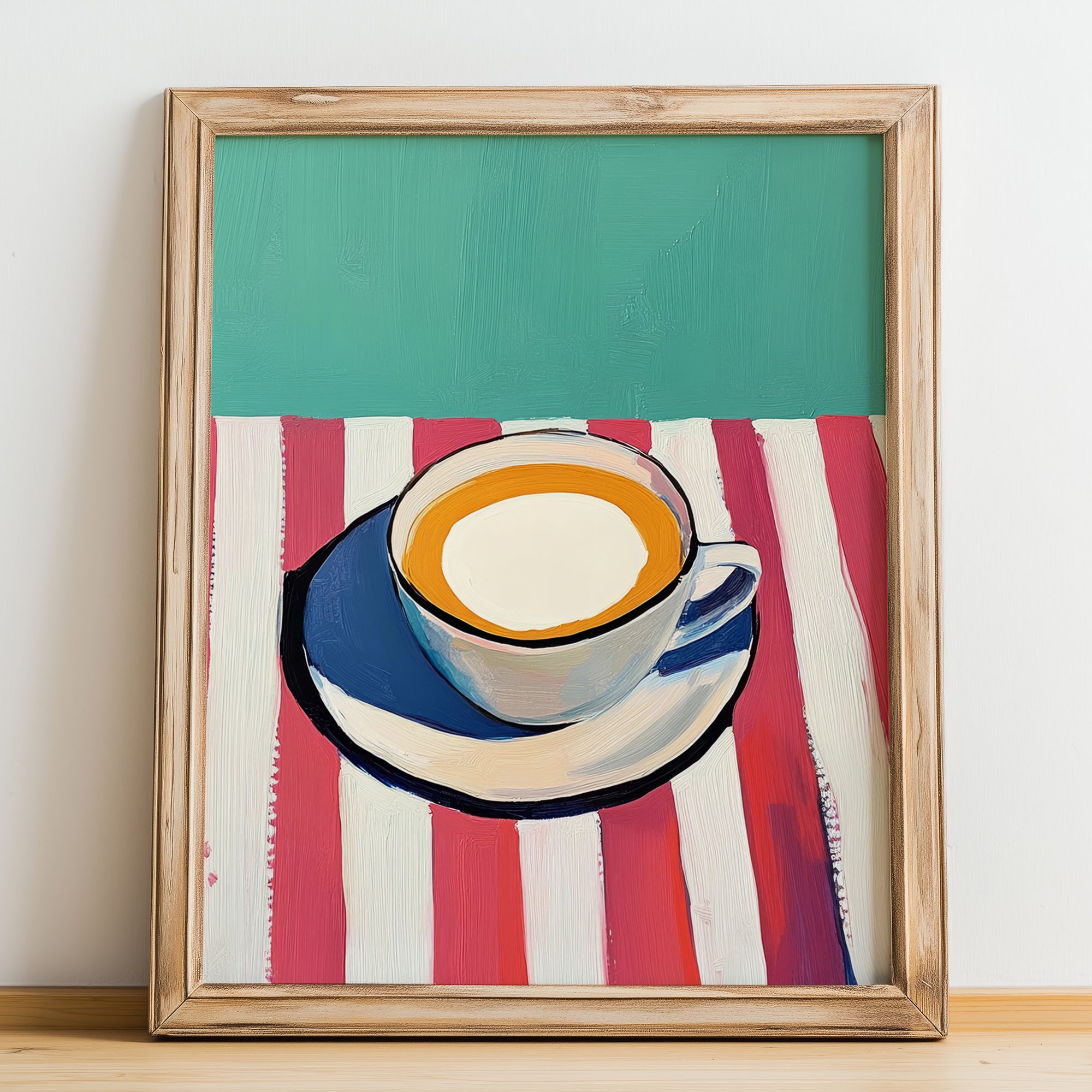 Café Crème – French Coffee, Konditorei Poster, no-text version framed in wood