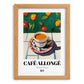 Café Allongé – French Coffee, Street Café Wall Art, set in oak frame