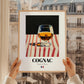 Cognac – French Spirit Drink, Beach Bar Poster, styled in a charming Paris street view