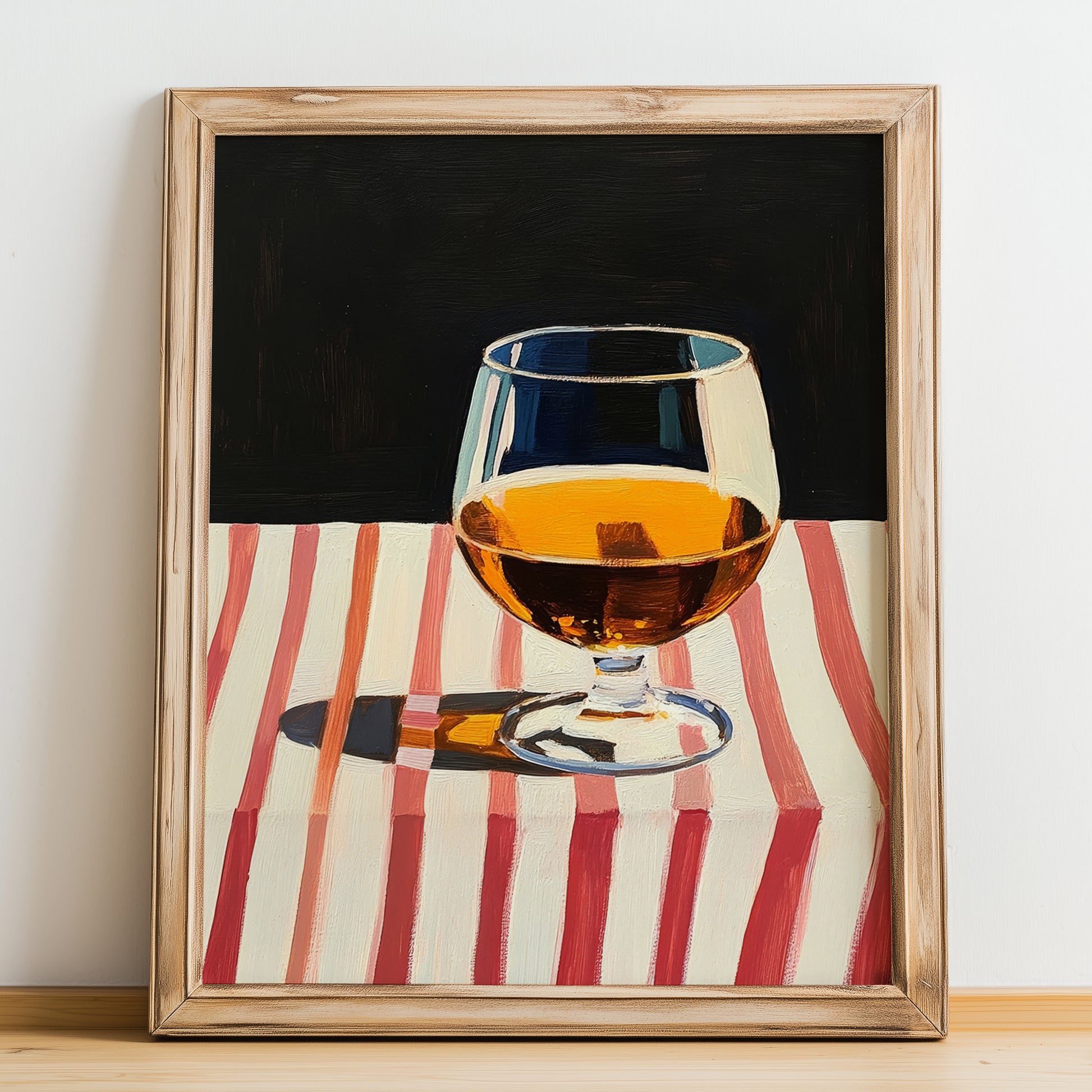 Cognac – French Spirit Drink, Beach Bar Poster, no-text version framed in wood