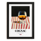 Cognac – French Spirit Drink, Beach Bar Poster, in sleek black frame