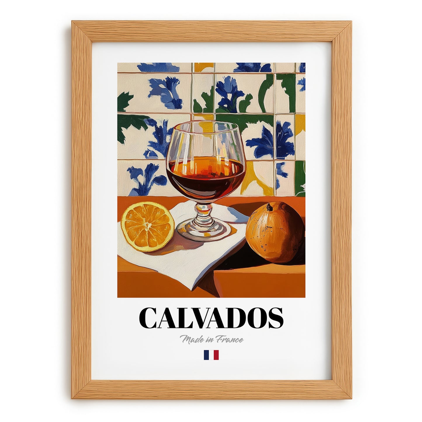 Calvados – French Spirit Drink, Hotel Lobby Still Life, set in oak frame