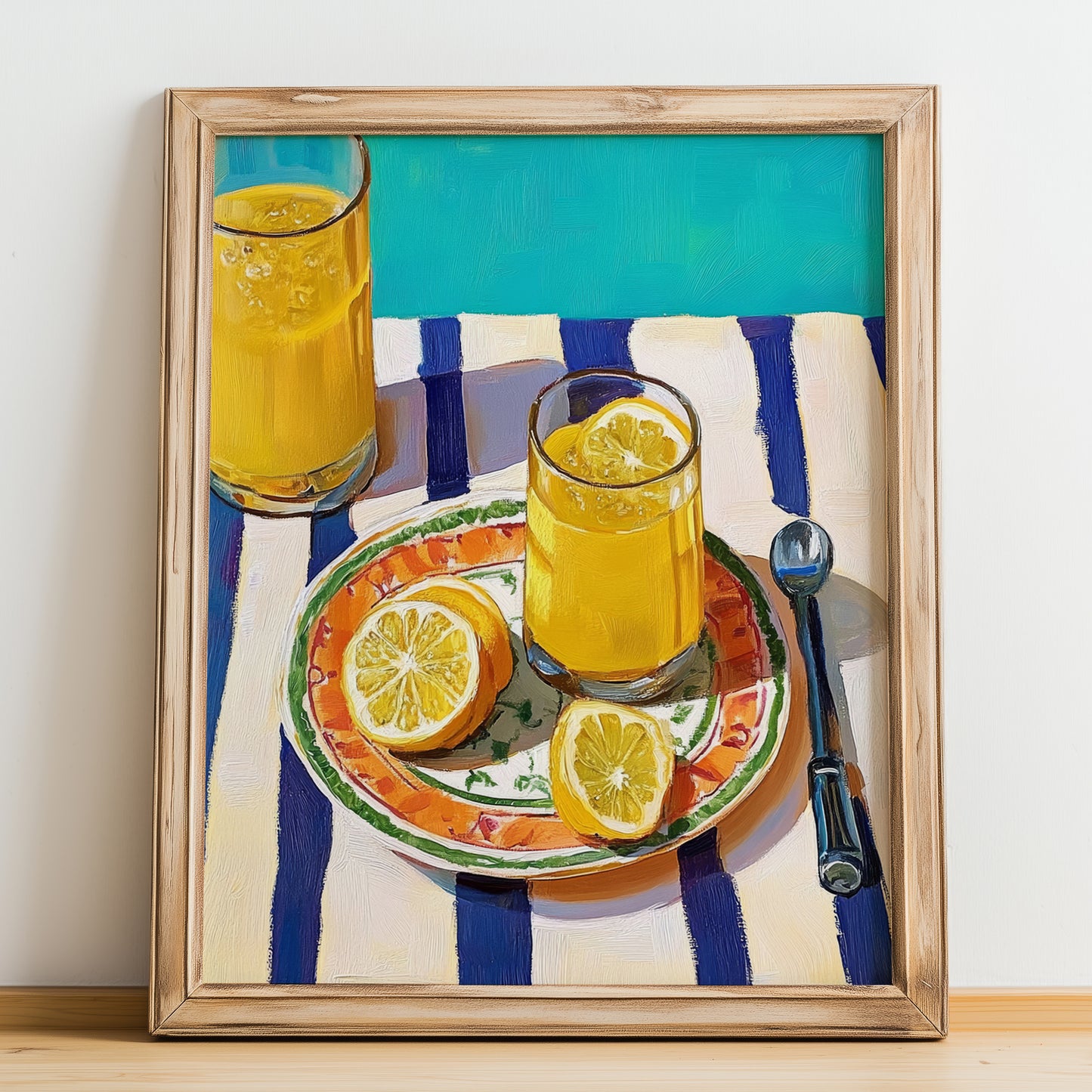 Citron Pressé – French Beverage Drink, Hotel Lobby Still Life, no-text version framed in wood