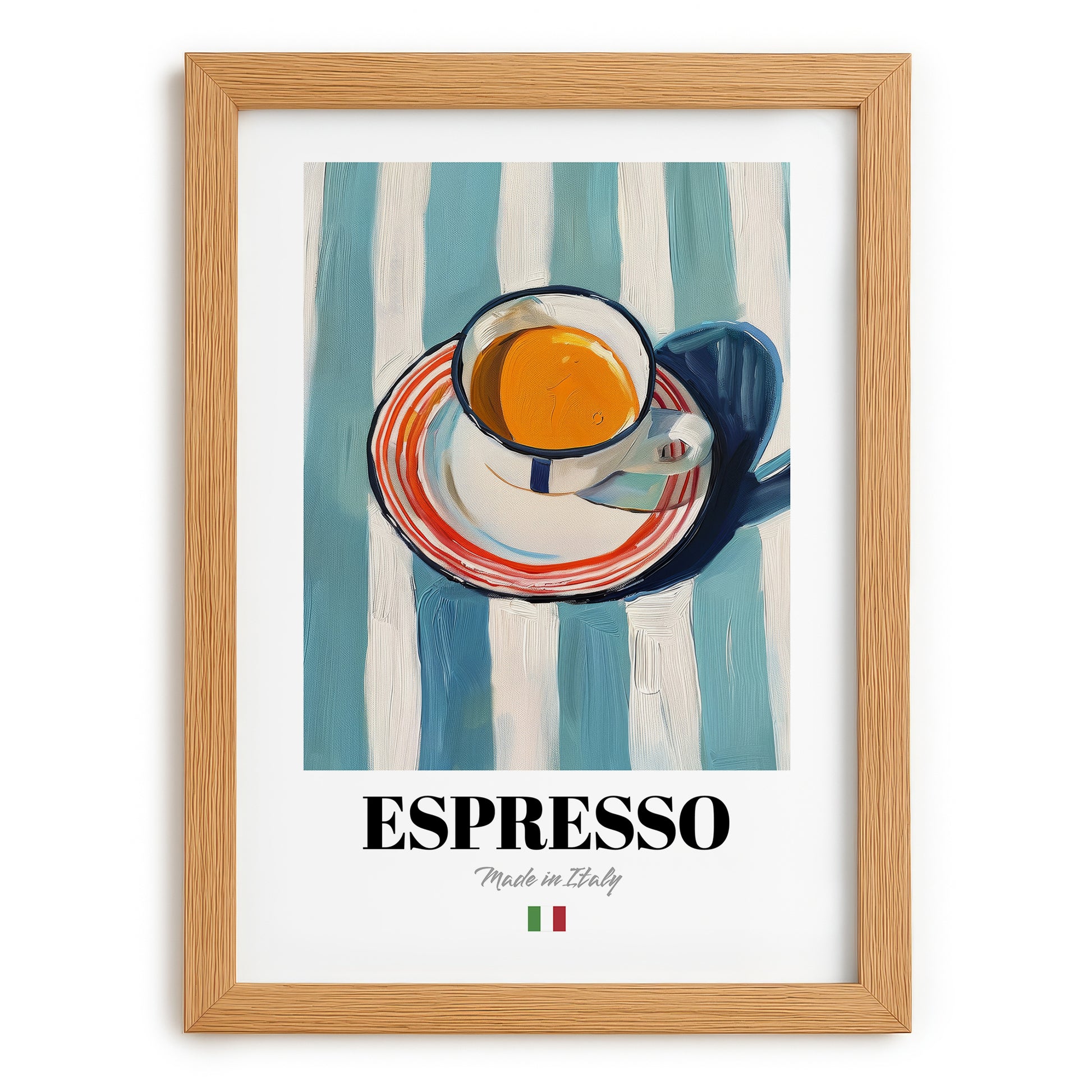 Espresso – Italian Coffee, Café Poster, set in oak frame