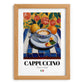 Cappuccino – Italian Coffee, Café Print, set in oak frame