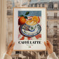 Caffè Latte – Italian Coffee, Espresso Bar Print, styled in a charming Paris street view