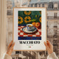Macchiato – Italian Coffee, Café Poster, styled in a charming Paris street view