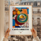 Caffè Corretto – Italian Coffee, Coffeehouse Poster, styled in a charming Paris street view