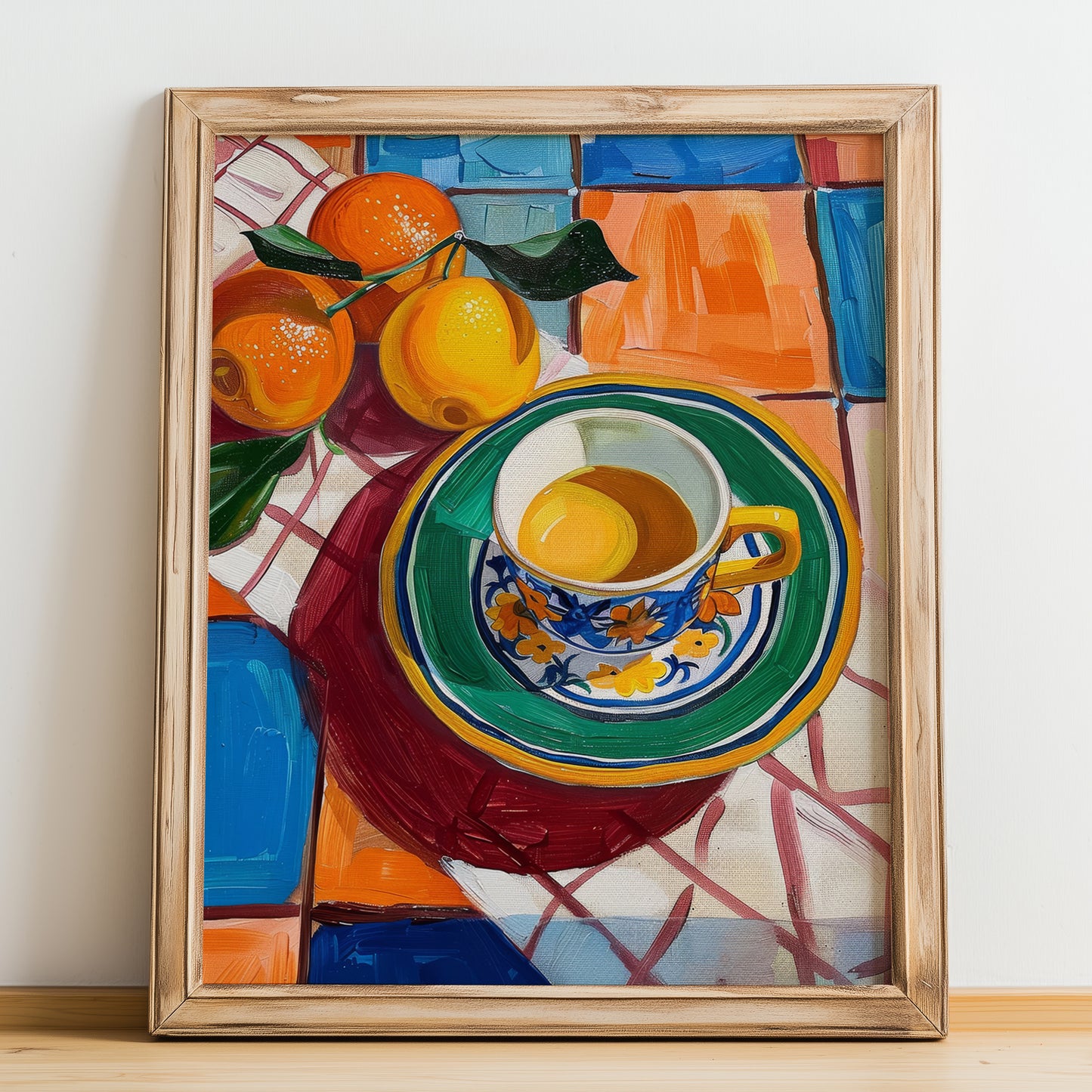 Caffè Corretto – Italian Coffee, Coffeehouse Poster, no-text version framed in wood