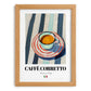 Caffè Corretto – Italian Coffee, Street Café Print, set in oak frame