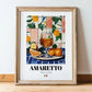 Amaretto – Italian Liqueur Drink, Hotel Lobby Poster, in wooden frame leaning on the floor