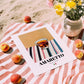 Amaretto – Italian Liqueur Drink, Cocktail Lounge Wall Art, unframed on coastal sand