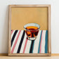 Amaretto – Italian Liqueur Drink, Cocktail Lounge Wall Art, no-text version framed in wood