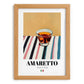 Amaretto – Italian Liqueur Drink, Cocktail Lounge Wall Art, set in oak frame