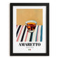 Amaretto – Italian Liqueur Drink, Cocktail Lounge Wall Art, in sleek black frame