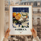 Sambuca – Italian Liqueur Drink, Beach Bar Poster, styled in a charming Paris street view