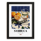 Sambuca – Italian Liqueur Drink, Beach Bar Poster, in sleek black frame