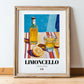 Limoncello – Italian Liqueur Drink, Rooftop Terrace Wall Art, in wooden frame leaning on the floor