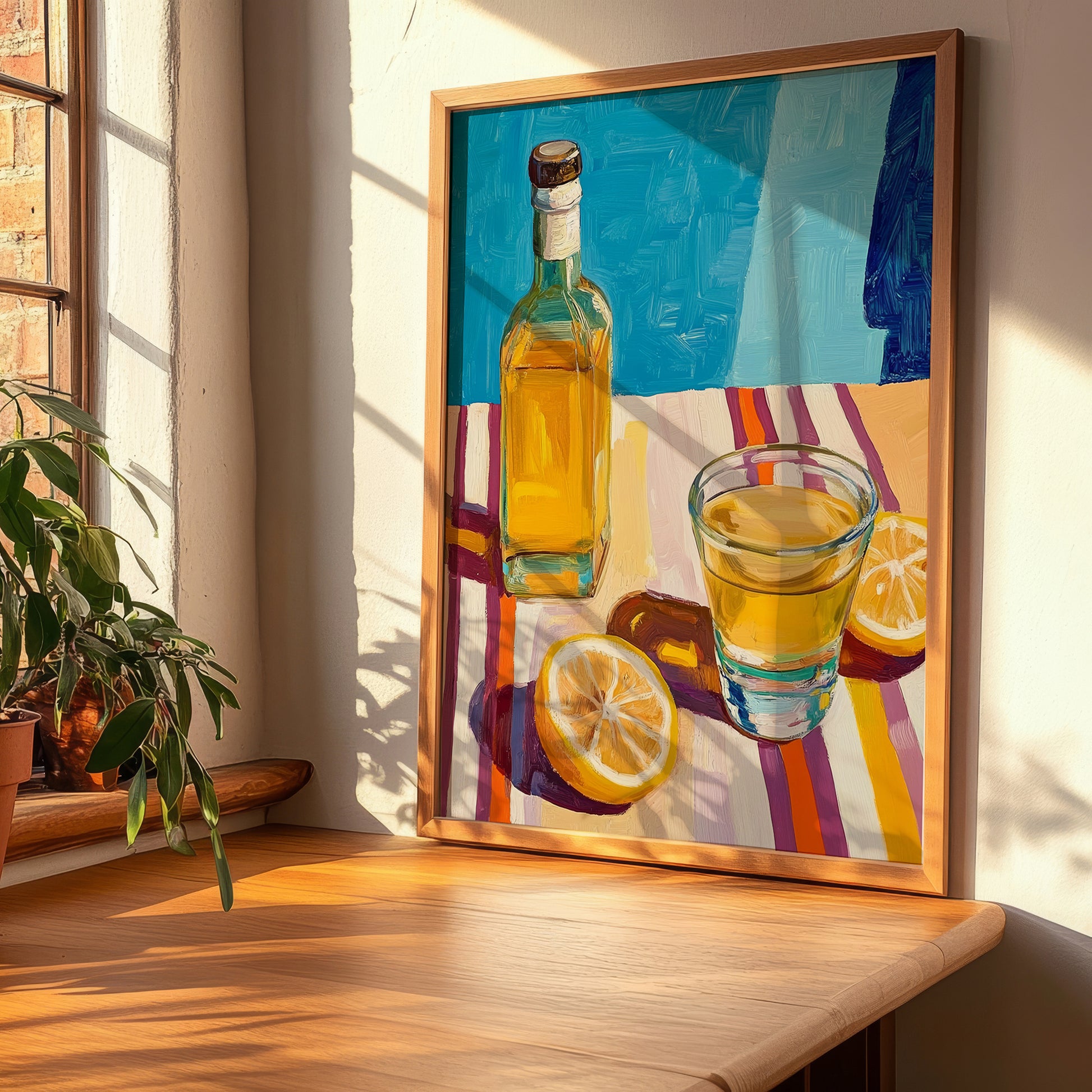 Limoncello – Italian Liqueur Drink, Rooftop Terrace Wall Art, clean layout with no caption