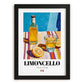 Limoncello – Italian Liqueur Drink, Rooftop Terrace Wall Art, in sleek black frame