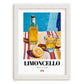 Limoncello – Italian Liqueur Drink, Rooftop Terrace Wall Art, placed in minimal white frame