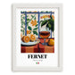 Fernet – Italian Liqueur Drink, Hotel Lobby Print, placed in minimal white frame