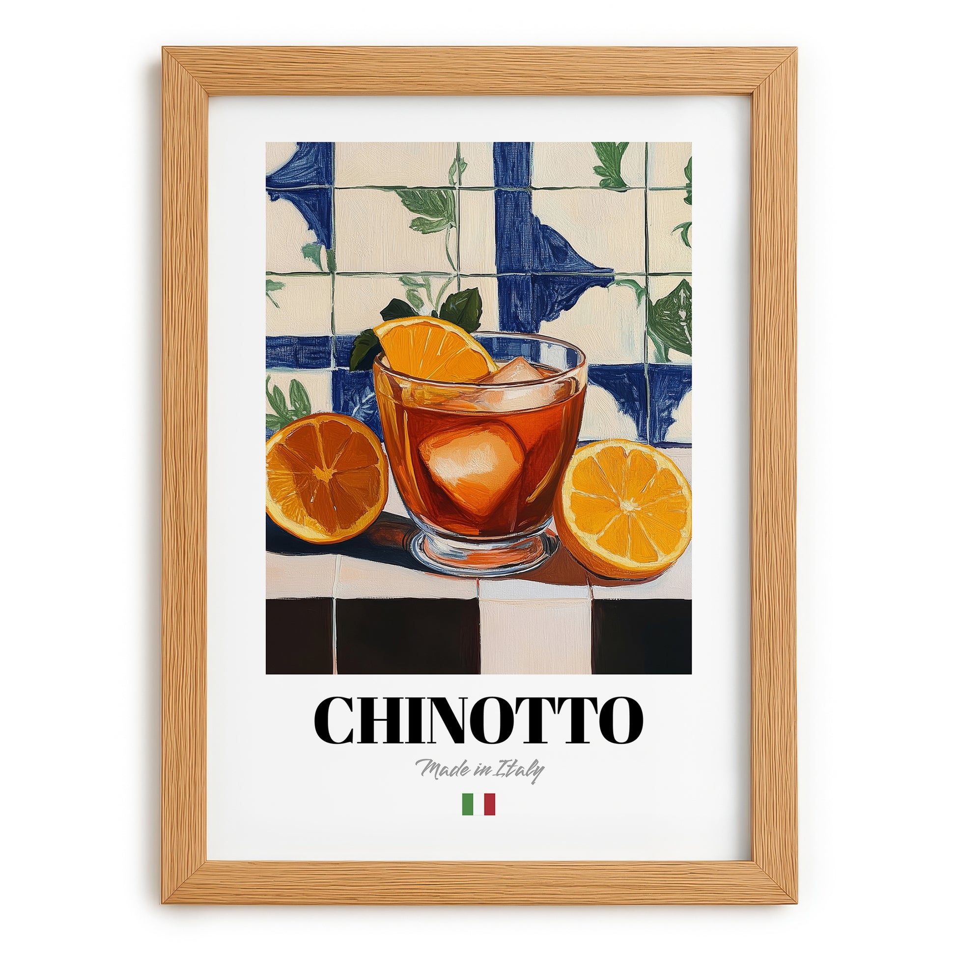 Chinotto – Italian Beverage Drink, Sky Bar Poster, set in oak frame