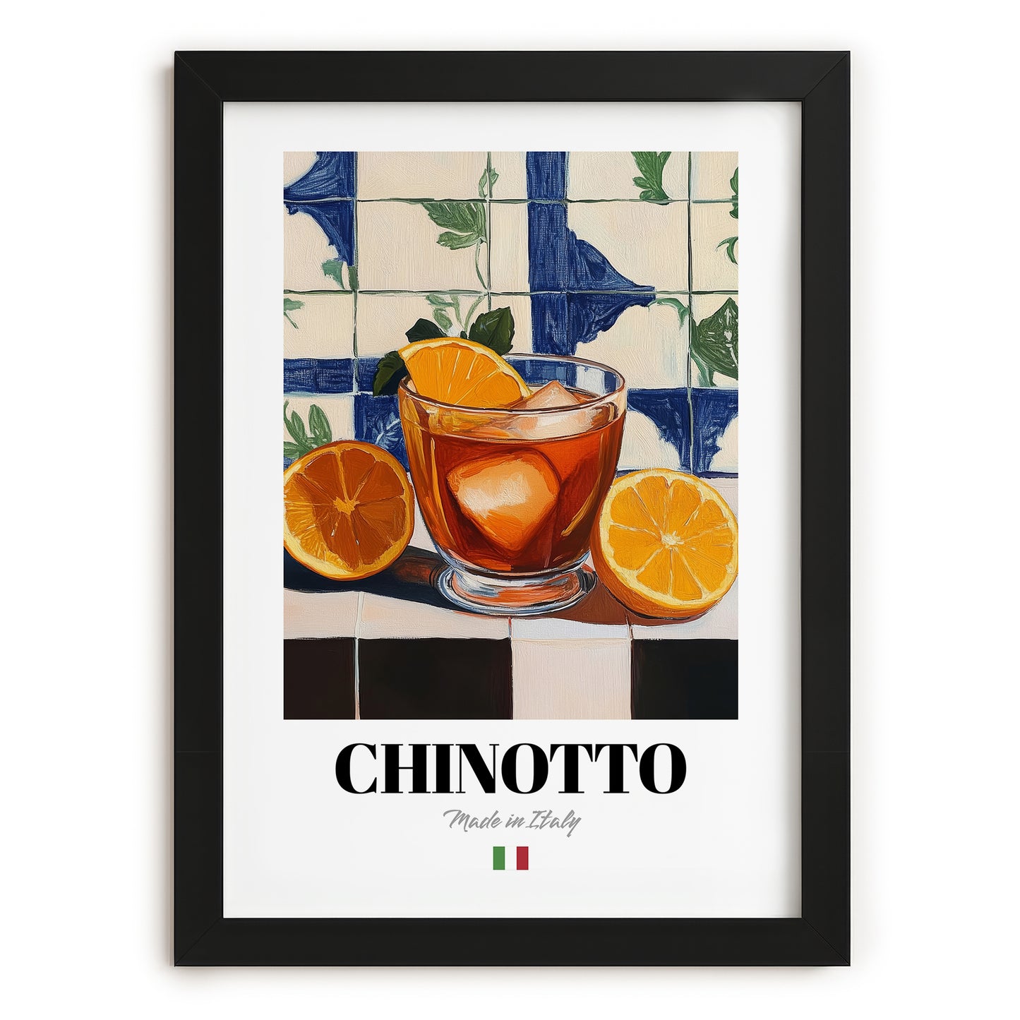 Chinotto – Italian Beverage Drink, Sky Bar Poster, in sleek black frame