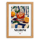 Negroni – Italian Cocktail Drink, Sky Bar Poster, set in oak frame