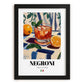 Negroni – Italian Cocktail Drink, Sky Bar Poster, in sleek black frame