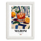 Negroni – Italian Cocktail Drink, Sky Bar Poster, placed in minimal white frame