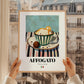 Affogato – Italian Coffee, Konditorei Wall Art, styled in a charming Paris street view