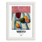 Mirto – Italian Liqueur Drink, Sky Bar Illustration, placed in minimal white frame