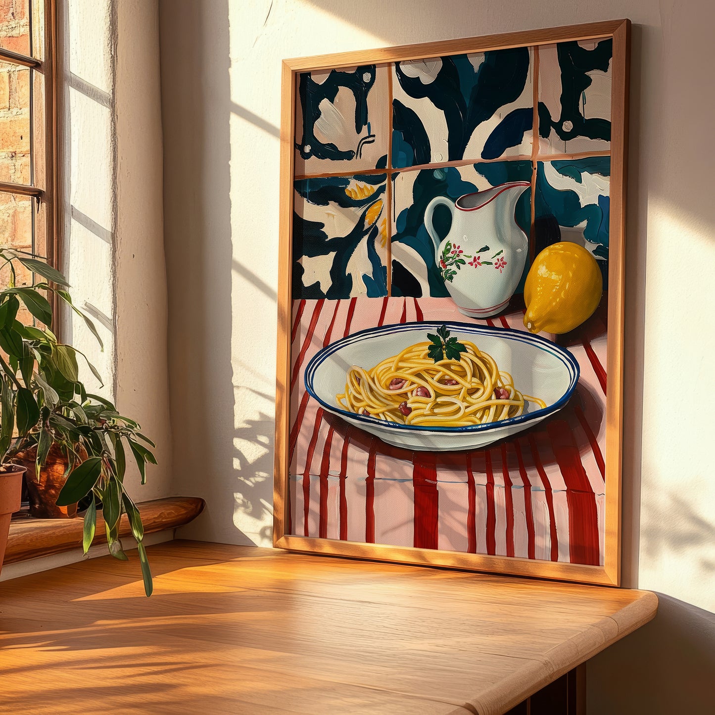 Spaghetti Carbonara – Italian Pasta, Osteria Poster, clean layout with no caption