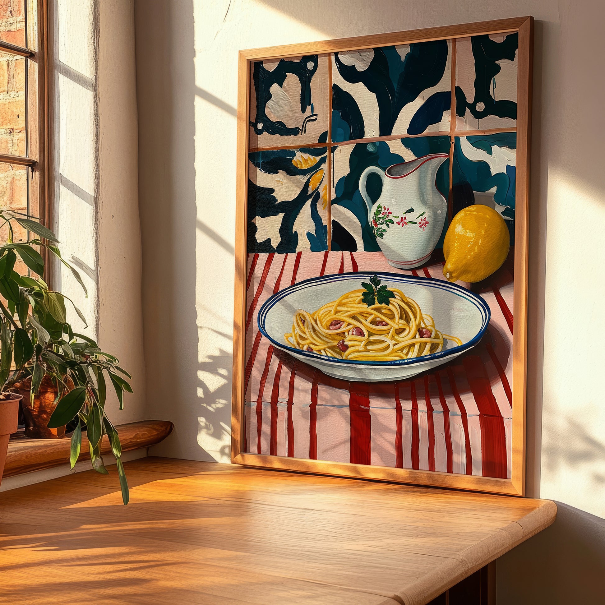 Spaghetti Carbonara – Italian Pasta, Osteria Poster, clean layout with no caption