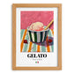 Gelato – Italian Ice Cream Gelato, Ice Cream Shop Art, set in oak frame