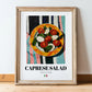 Caprese Salad – Italian Salad Dish, Restaurant Wall Art, in wooden frame leaning on the floor
