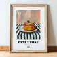 Panettone – Italian Bread Dish, Restaurant Art, in wooden frame leaning on the floor
