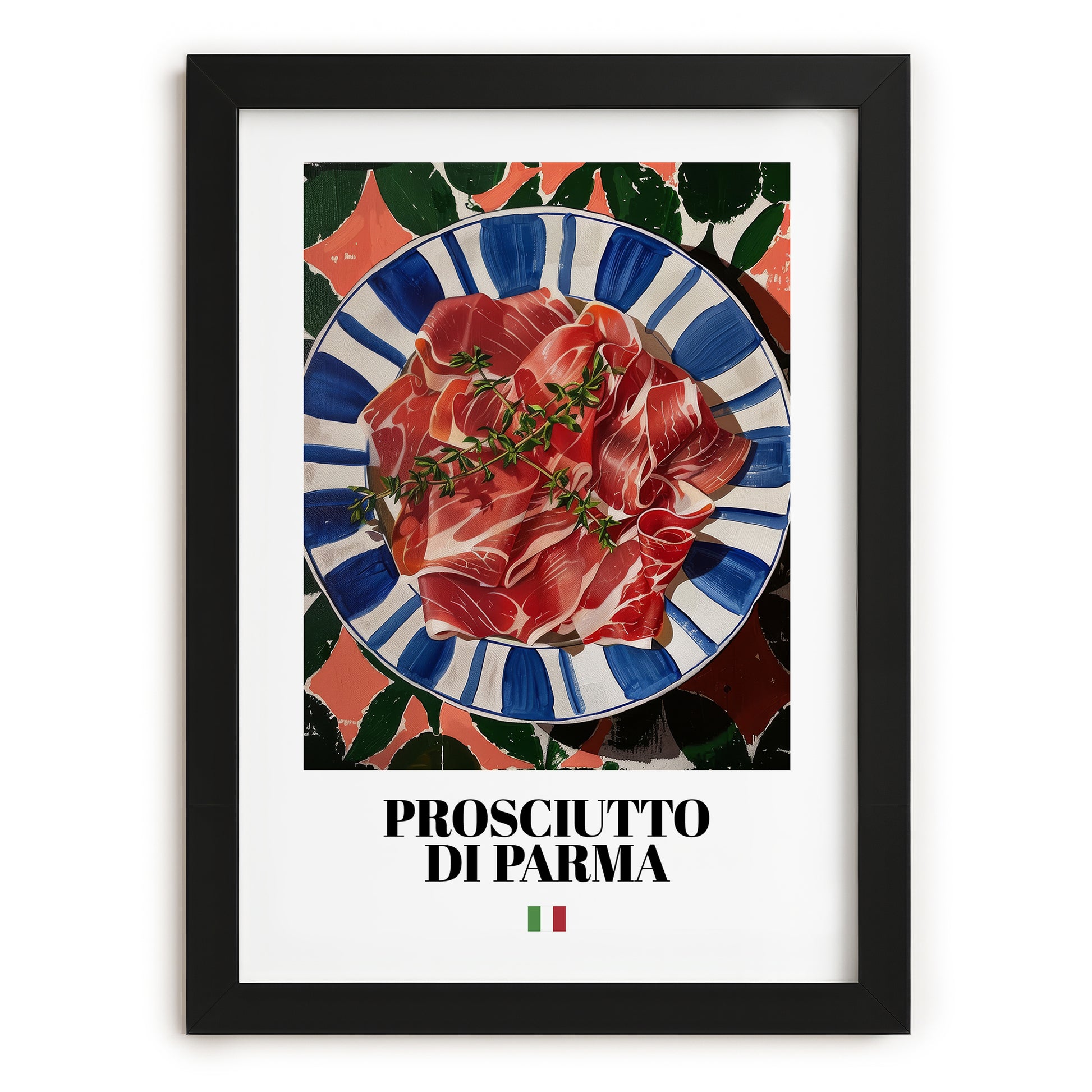 Prosciutto di Parma – Italian Meat Dish, Food Bar Poster, in sleek black frame