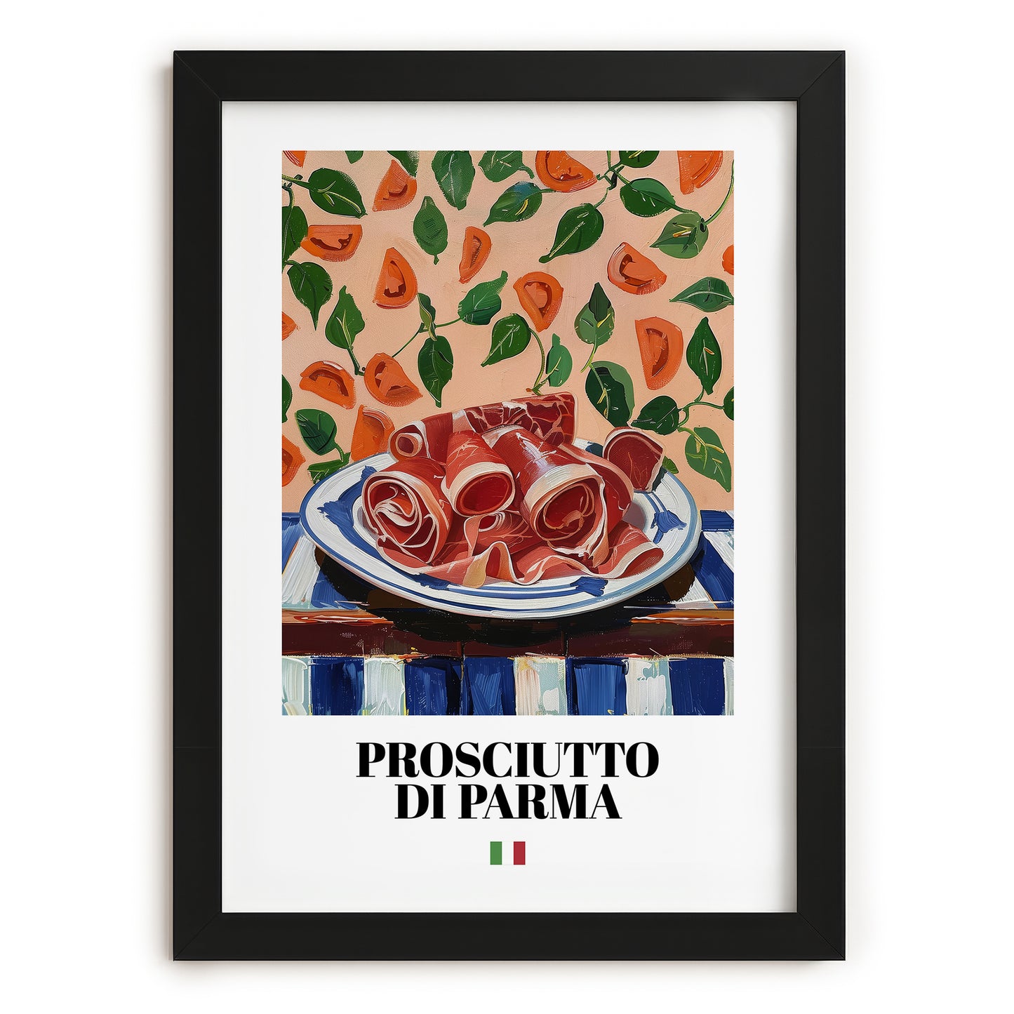 Prosciutto di Parma – Italian Meat Dish, Restaurant Poster, in sleek black frame