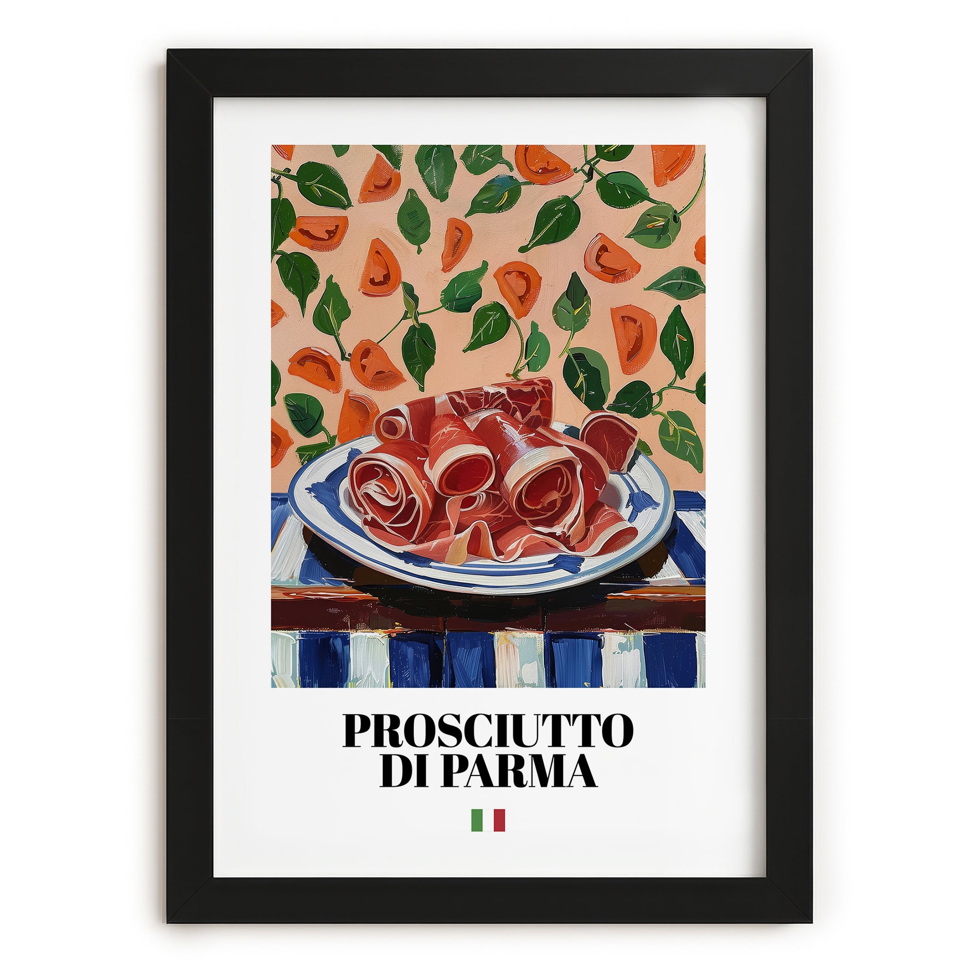Prosciutto di Parma – Italian Meat Dish, Restaurant Poster, in sleek black frame
