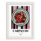 Carpaccio – Italian Meat Dish, Bistro Wall Art, placed in minimal white frame