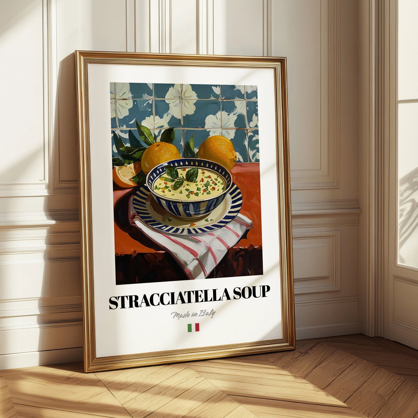 Stracciatella Soup – Italian Soup Dish, Farmhouse Kitchen Poster