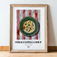 Stracciatella Soup – Italian Soup Dish, Restaurant Print, in wooden frame leaning on the floor