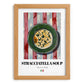 Stracciatella Soup – Italian Soup Dish, Restaurant Print, set in oak frame